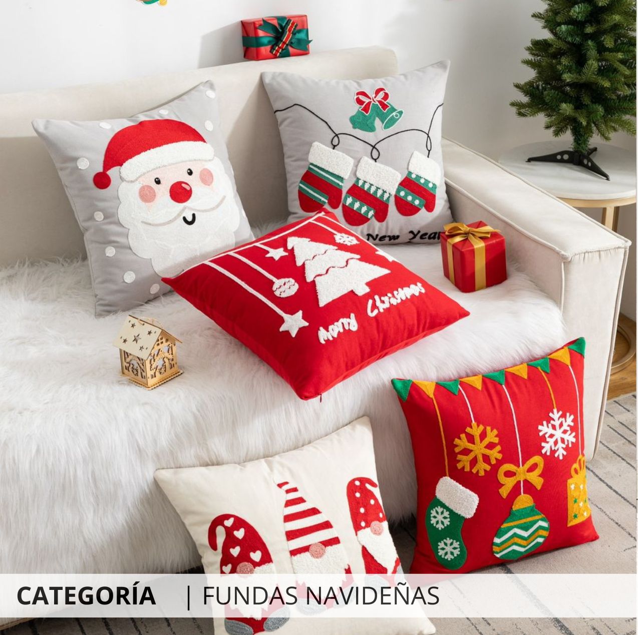 Fundas de cojines navideñas